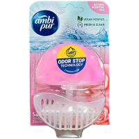Подвесной блок для туалета Ambi Pur Odor Stop 5в1 Дикая роза и грейпфрут, 55 мл